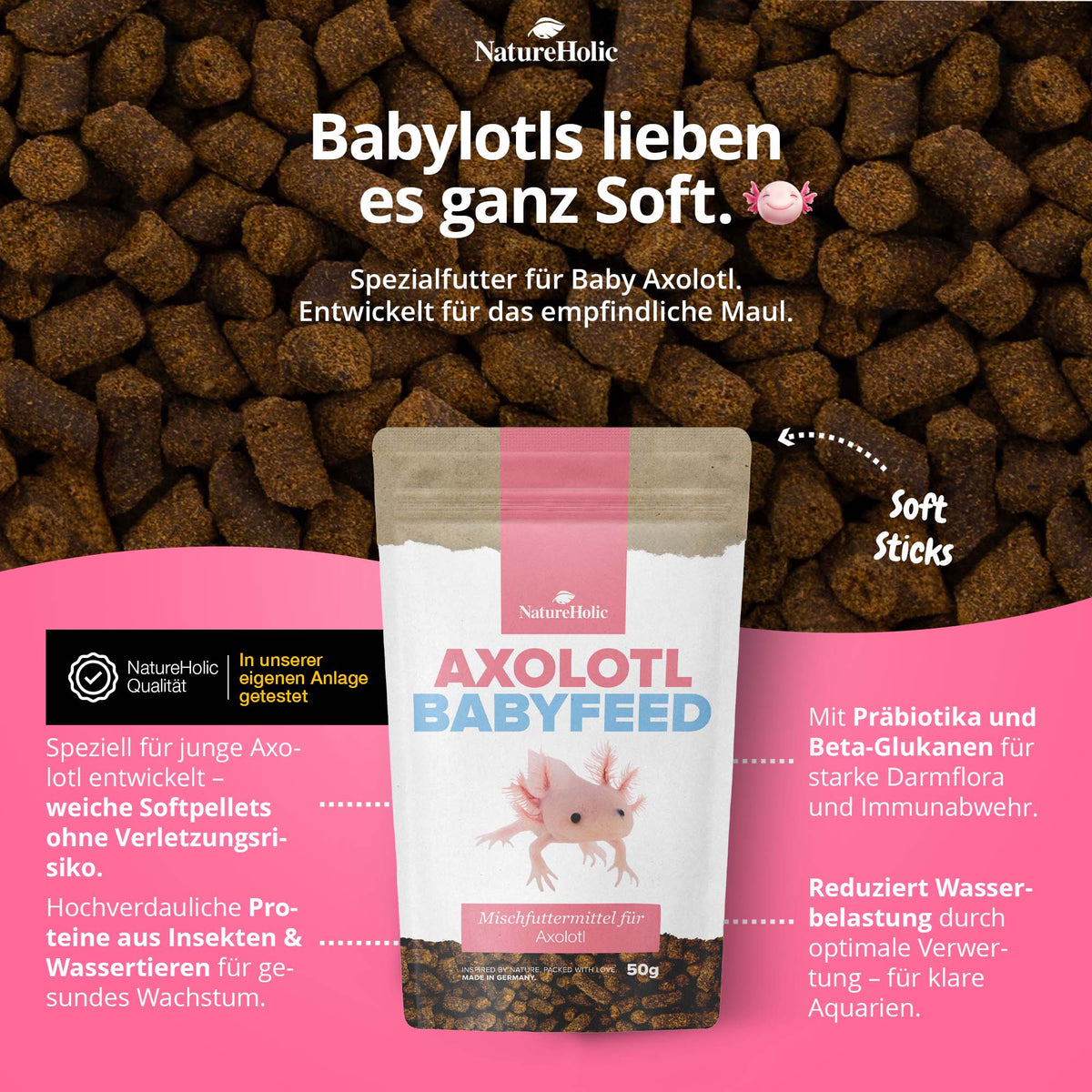 NatureHolic Axolotl Babyfeed - Jungtier Axolotl Softfutter