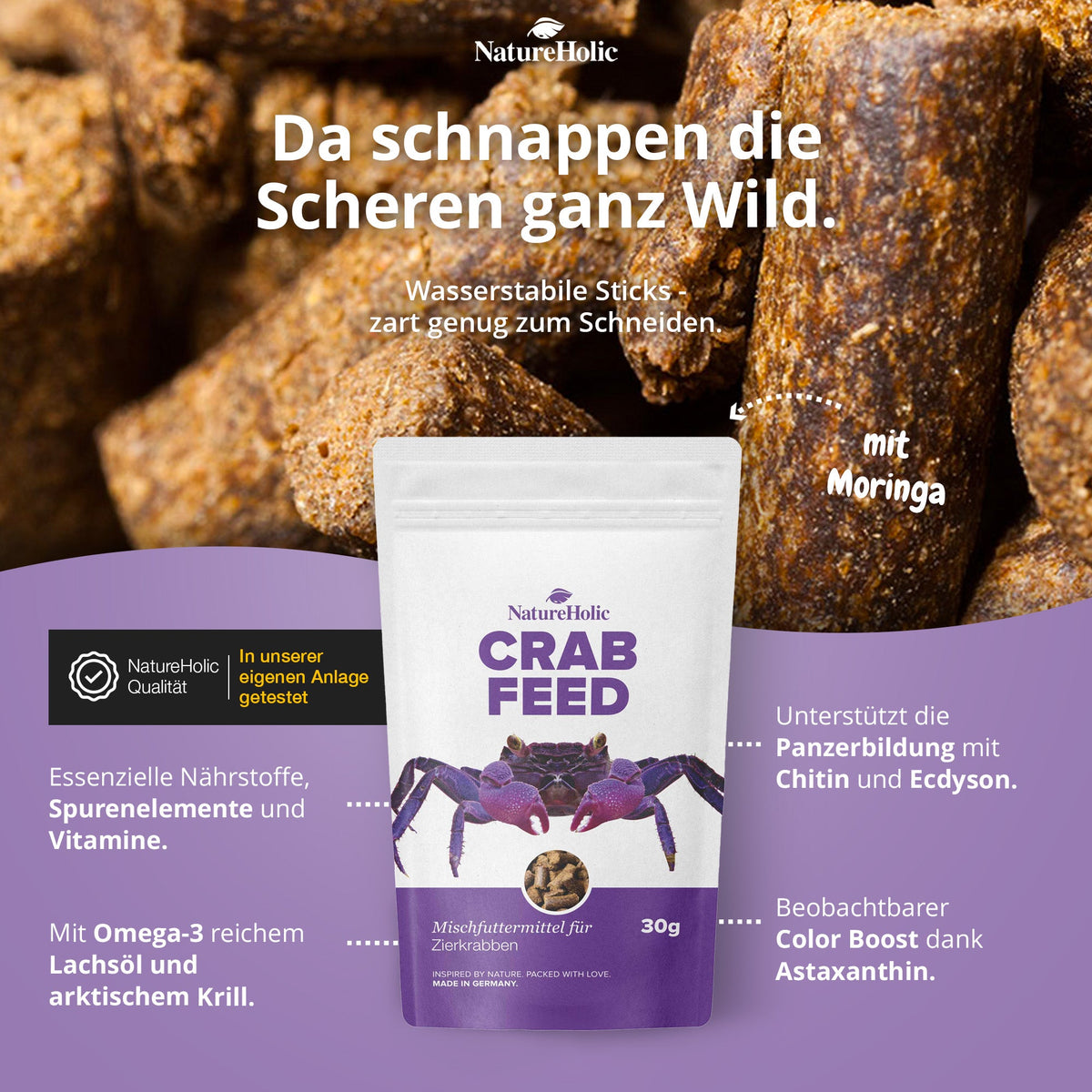 NatureHolic - Krabbenfeed - Krabbenfutter - 30g - Crabfeed