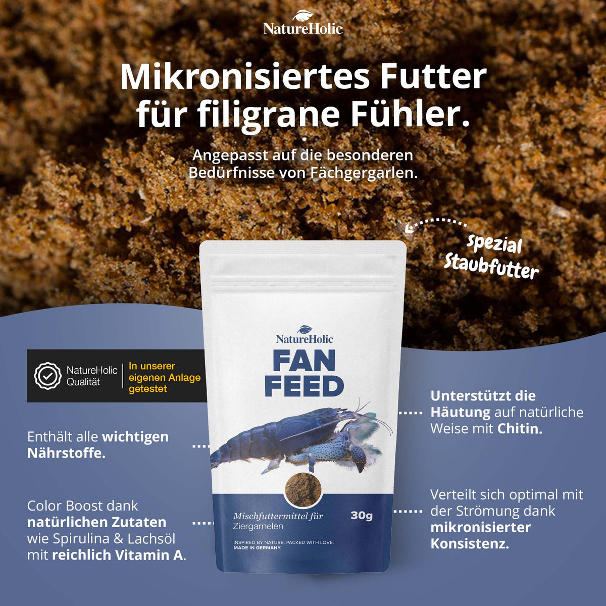NatureHolic - Fächerfeed - Fächergarnelenfutter - 30g - Fanfeed