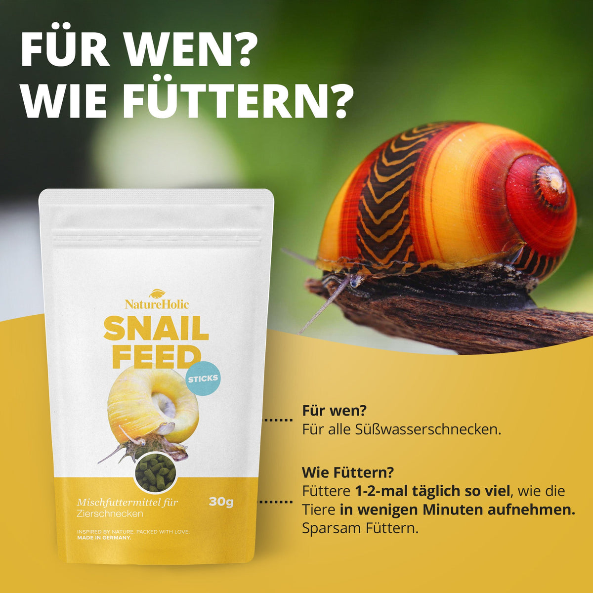 NatureHolic - Schneckenfeed Sticks - 30g - Snailfeed Sticks