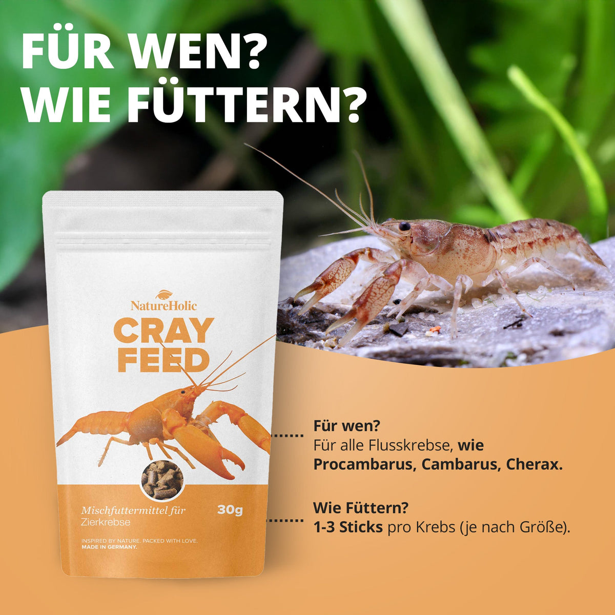 NatureHolic - Krebsfeed - Krebsfutter - 30g - Crayfeed