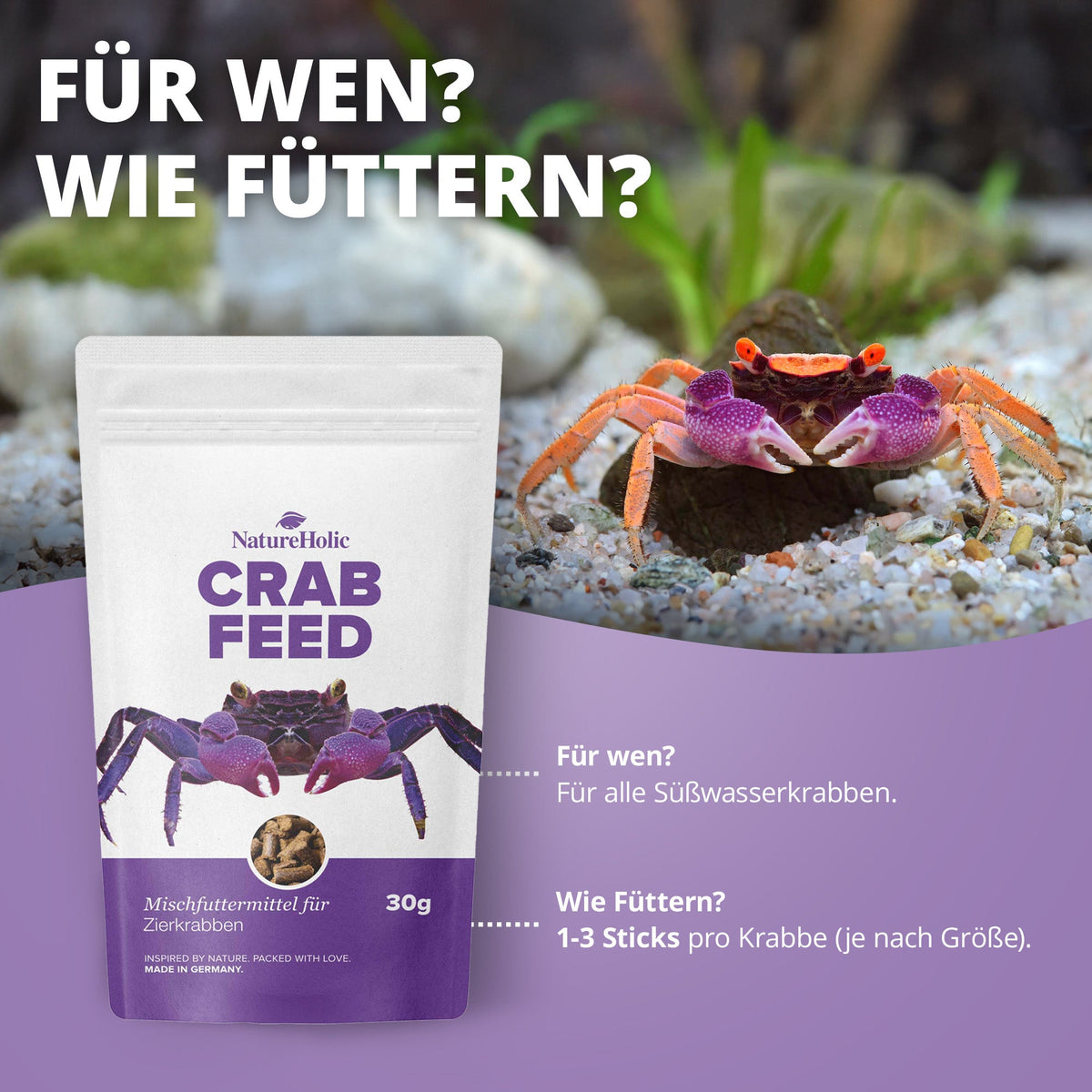 NatureHolic - Krabbenfeed - Krabbenfutter - 30g - Crabfeed