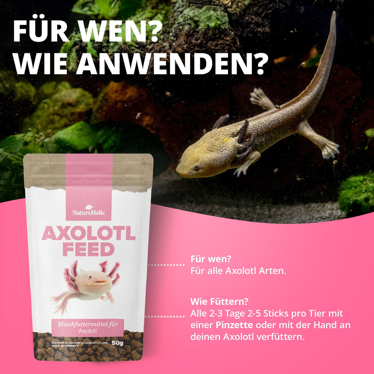 NatureHolic AxolotlFeed - Axolotl Spezialfutter