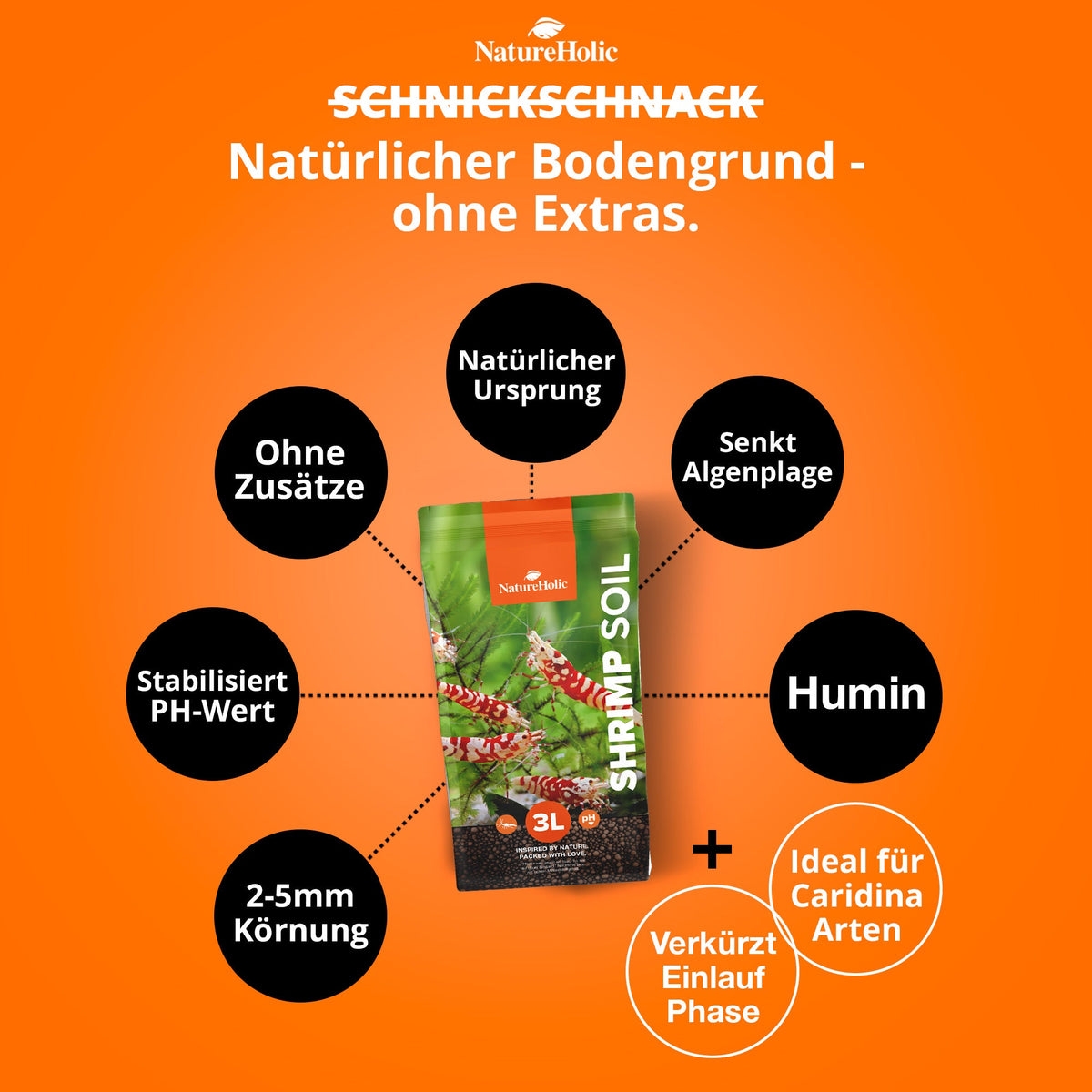 NatureHolic Shrimp Soil - Spezial Bodengrund für Garnelen im Aquarium