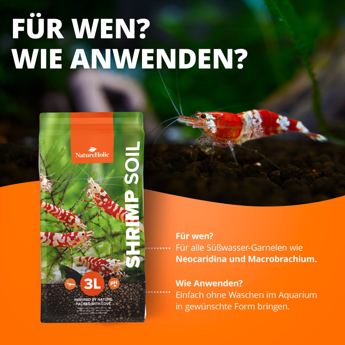 NatureHolic Shrimp Soil - Spezial Bodengrund für Garnelen im Aquarium