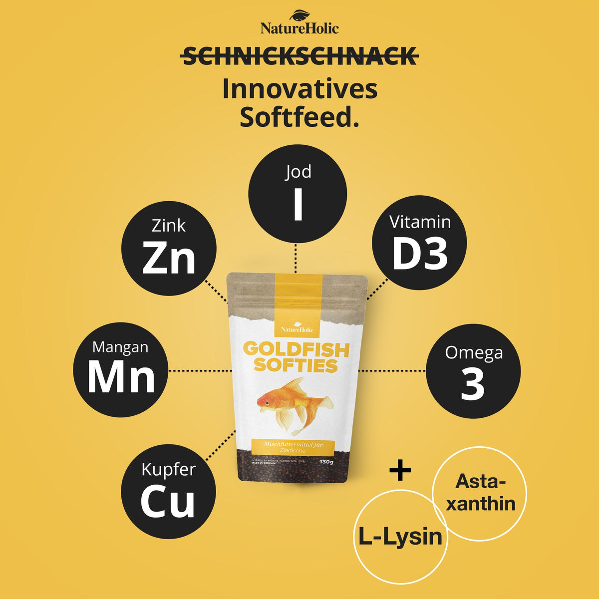 NatureHolic Goldfish Softies - Goldfischfutter - 130g