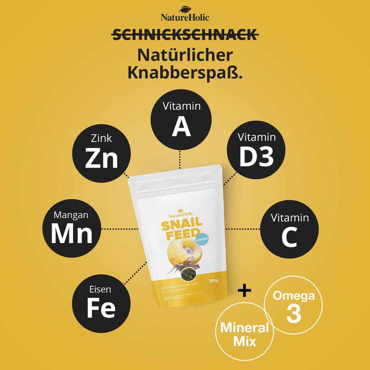 NatureHolic - Schneckenfeed Sticks - 30g - Snailfeed Sticks