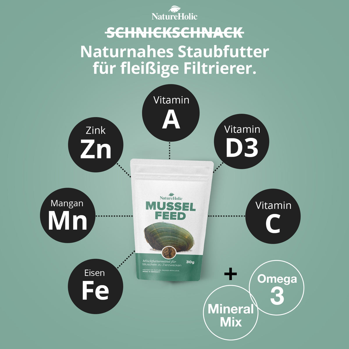 NatureHolic - Muschelfeed - Muschelfutter - 30g - Musselfeed