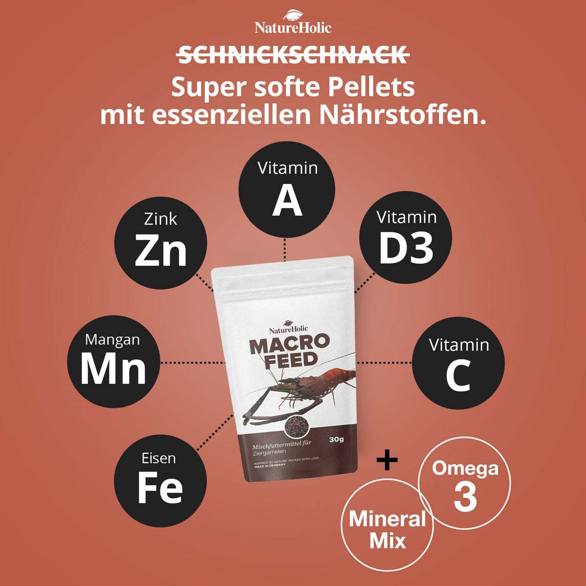 NatureHolic - Macrofeed / Großarmgarnelen-Futter - 30g