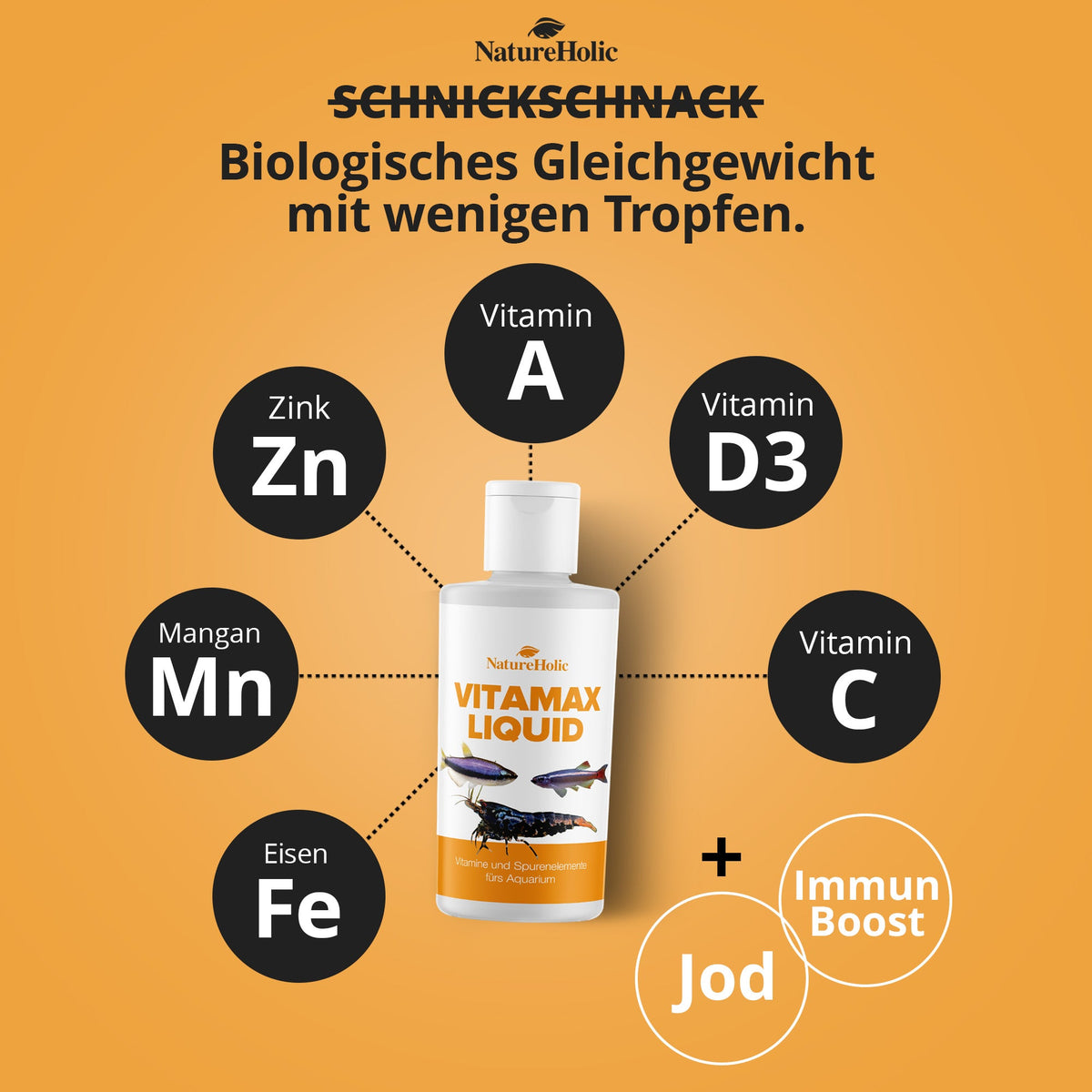 NatureHolic - VitaMax Liquid - 125ml - Vitaminkur fördert Vitalität, Wohlbefinden und Farbpracht