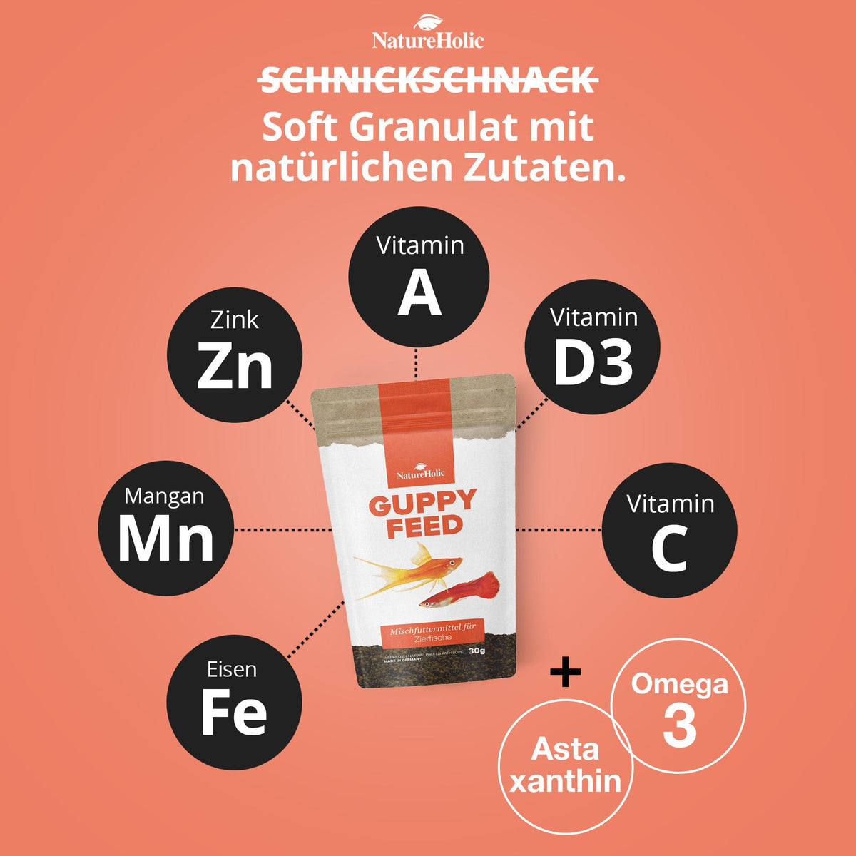NatureHolic Guppyfeed – Premiumfutter für Guppys & Lebendgebärende