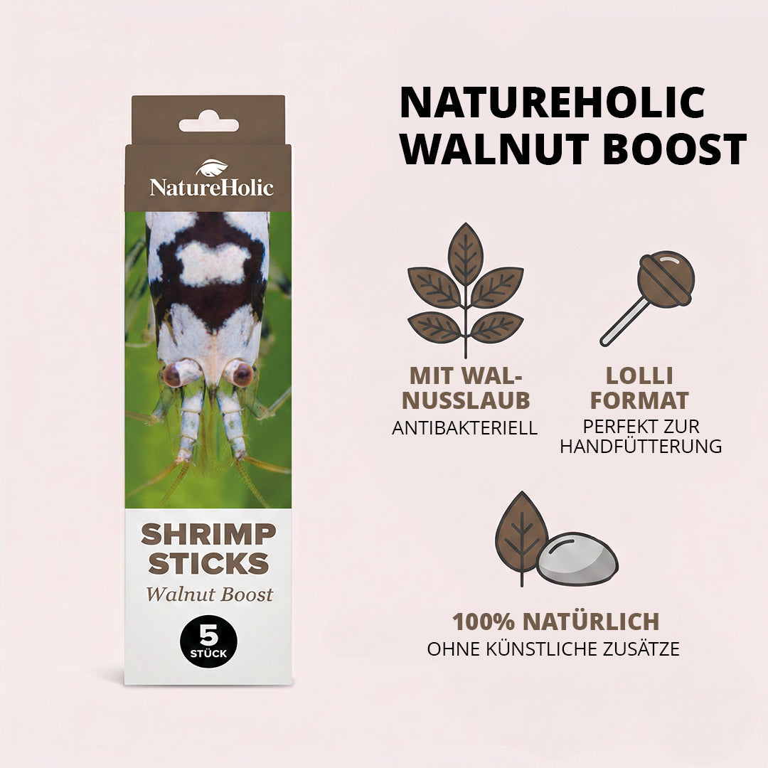 NatureHolic - Garnelen Lollies „Walnut Boost“ - 5 Lollis fürs Aquarium