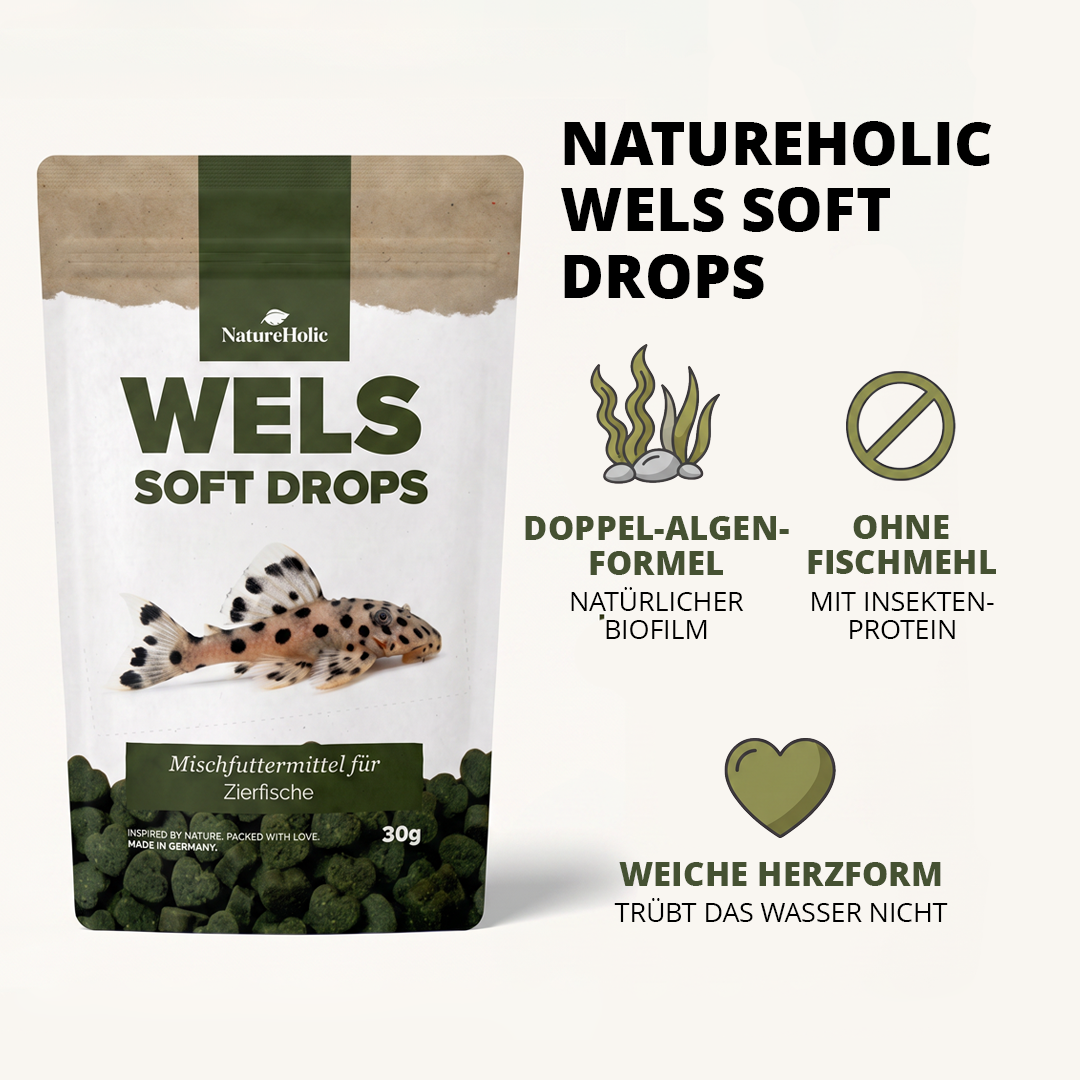NatureHolic Wels Soft Drops —Softes Futter für Welse 30 g