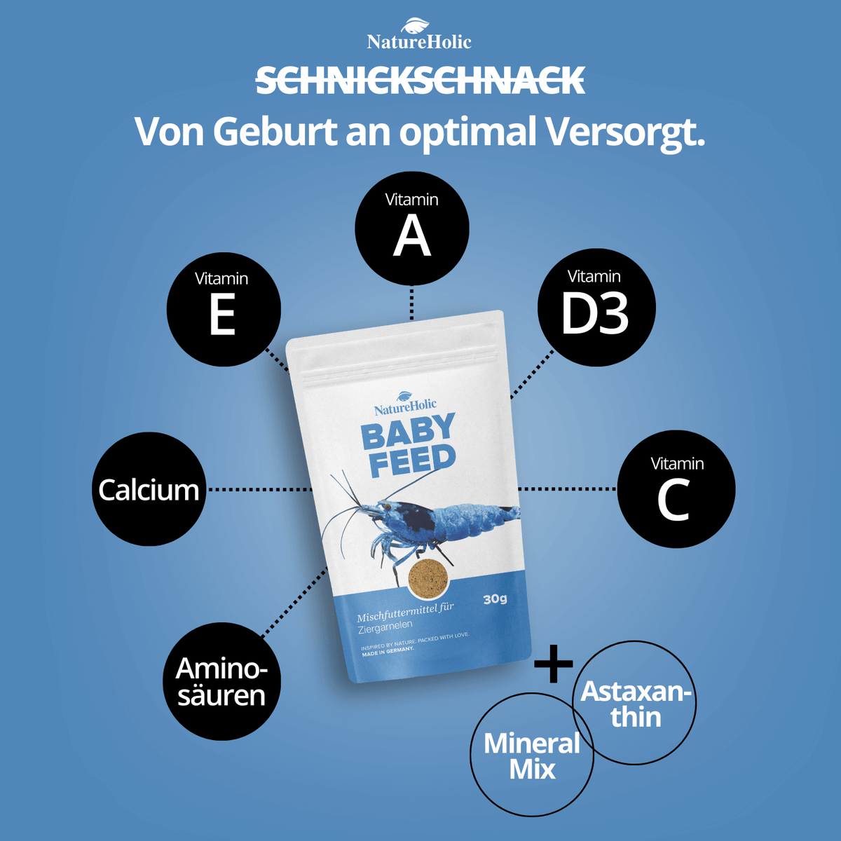 NatureHolic - Babyfeed Aufzuchtfutter für Garnelen - 30g