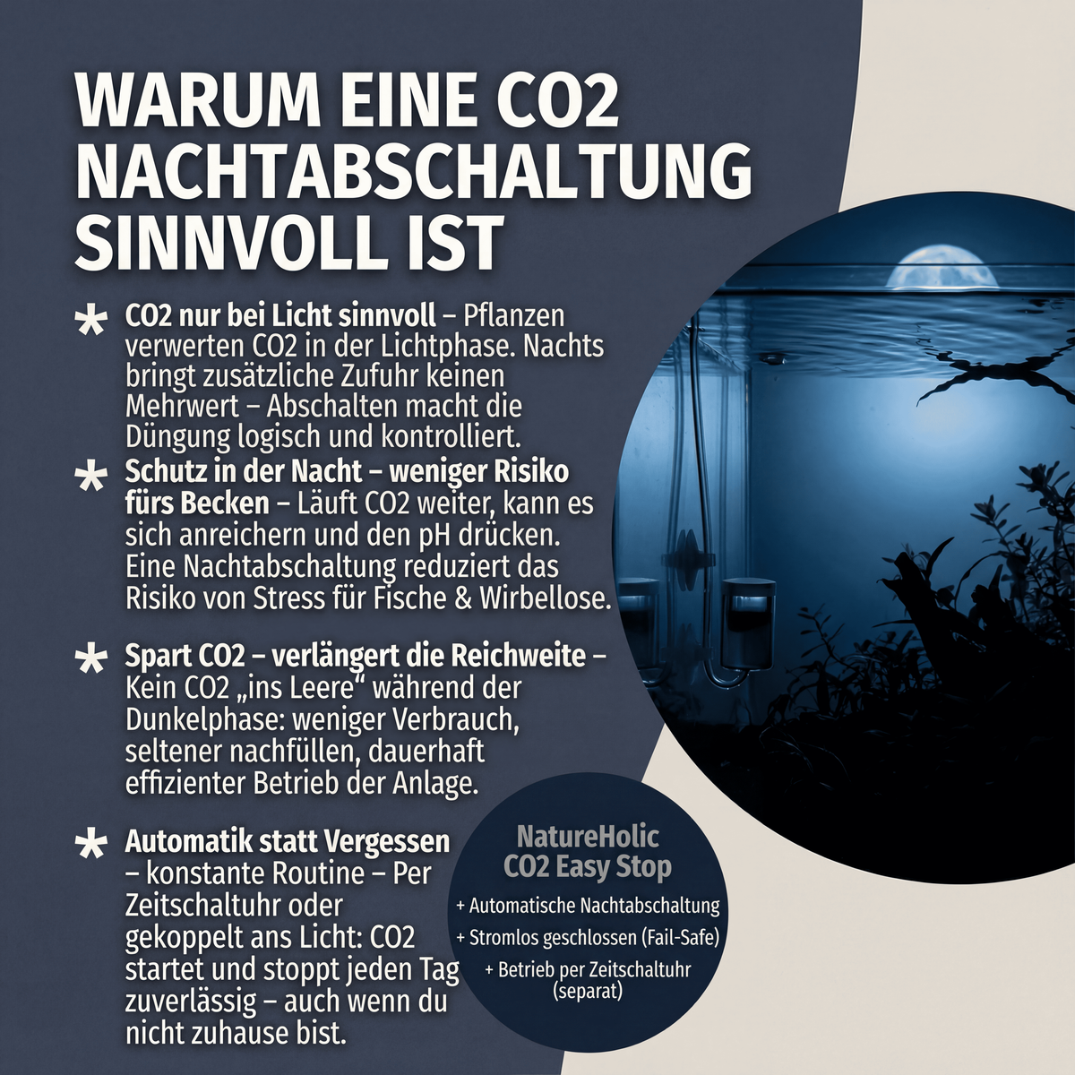 NatureHolic CO2 Easy Stop - Magnetventil für CO2 Nachtabschaltung