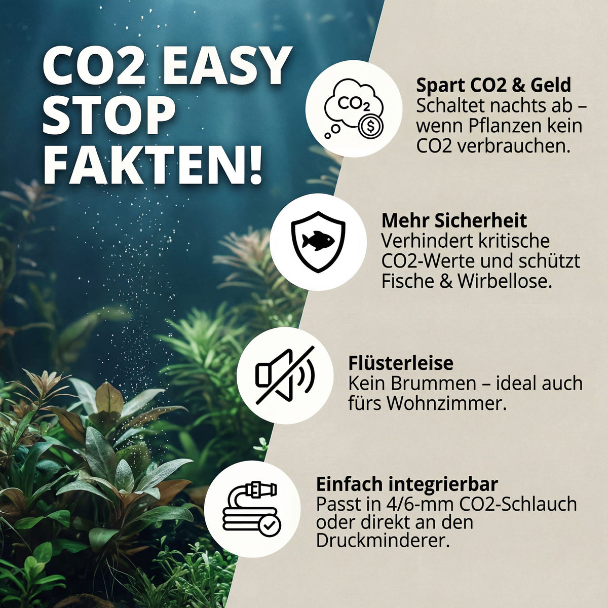 NatureHolic CO2 Easy Stop - Magnetventil für CO2 Nachtabschaltung