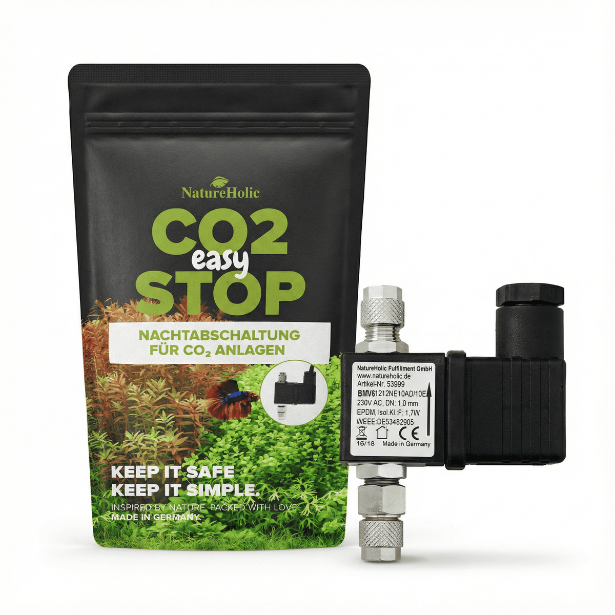 NatureHolic CO2 Easy Stop - Magnetventil für CO2 Nachtabschaltung