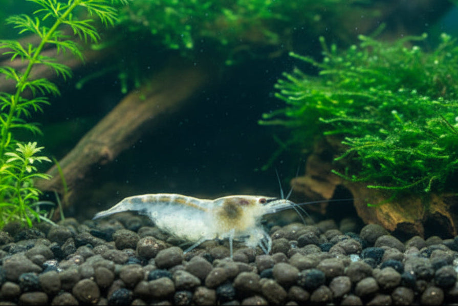 White Pearl Garnele - Weißperlengarnele - Neocaridina palmata "White"