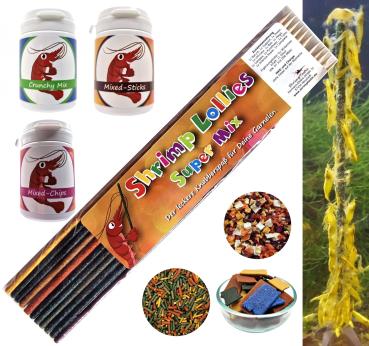 Garnelen Mix-Futter-Set – Shrimp-Lollies, Futtersticks, Crunchy Mix - Chips
