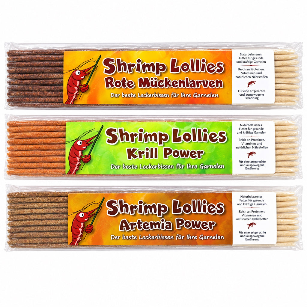 Shrimp-Lollies Proteine-Set – Artemia, Krill, Rote Mückenlarven – 30 Stück